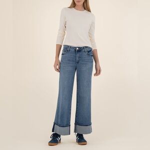 Kut From The Kloth Meg High Rise Wide Leg Trouser Jeans Size 10